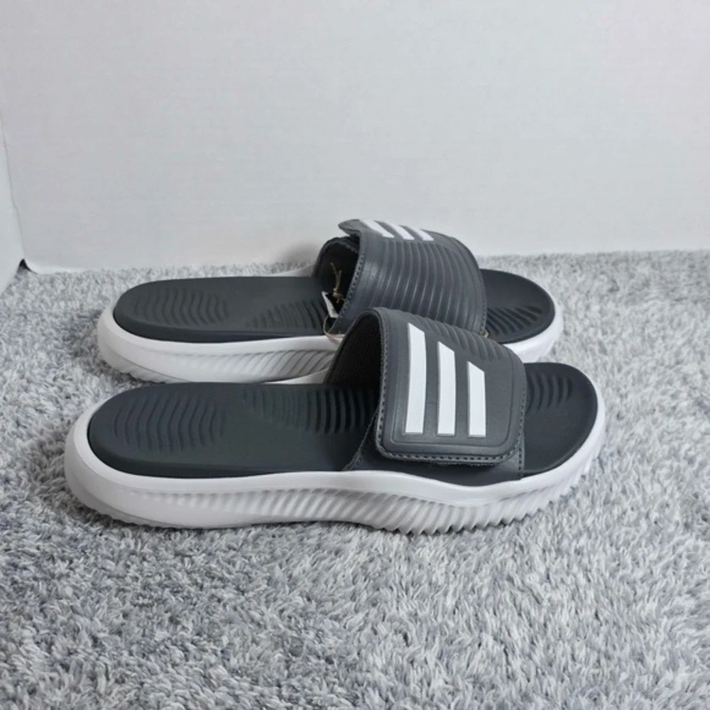 Adidas Men's Alpharesponse Slides 2.0 Grey White Size Mens 8 Womens 9 JP5398 NEW